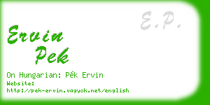 ervin pek business card
